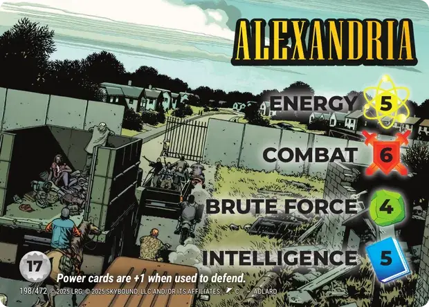 Alexandria OverPower Skybound character card, art by Adlard