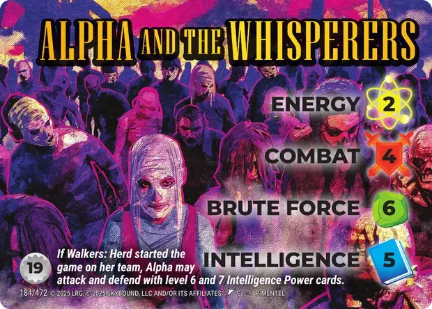 Alpha and the Whisperers OverPower Skybound character card, art by Pimentel
