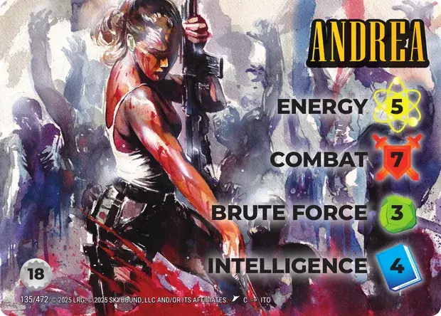 Andrea OverPower Skybound character card, art by Ito