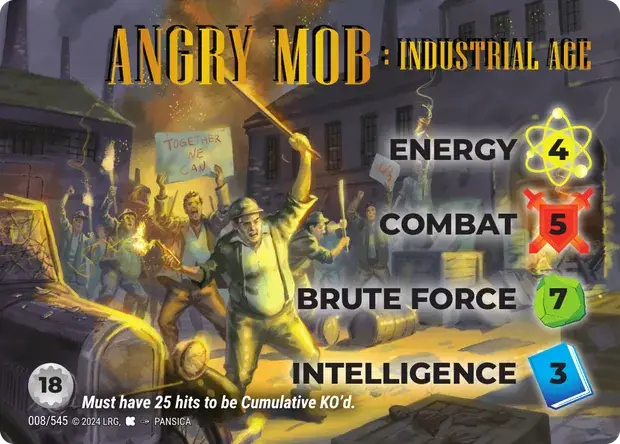 Angry Mob Industrial Age OverPower Edgar Rice Burroughs character card, art by Pansica
