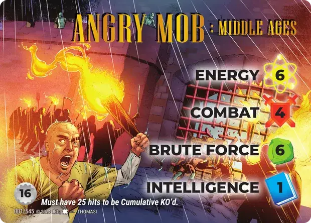 Angry Mob Middle Ages OverPower Edgar Rice Burroughs character card, art by Thomasi