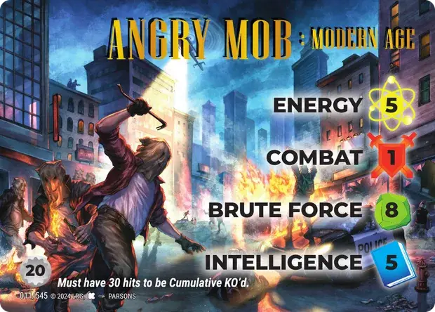 Angry Mob Modern Age OverPower Edgar Rice Burroughs character card, art by Parsons
