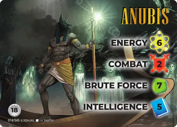 Anubis OverPower Edgar Rice Burroughs character card, art by Santos