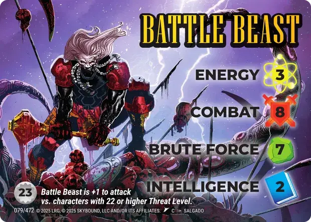 Battle Beast OverPower Skybound character card, art by Salgado