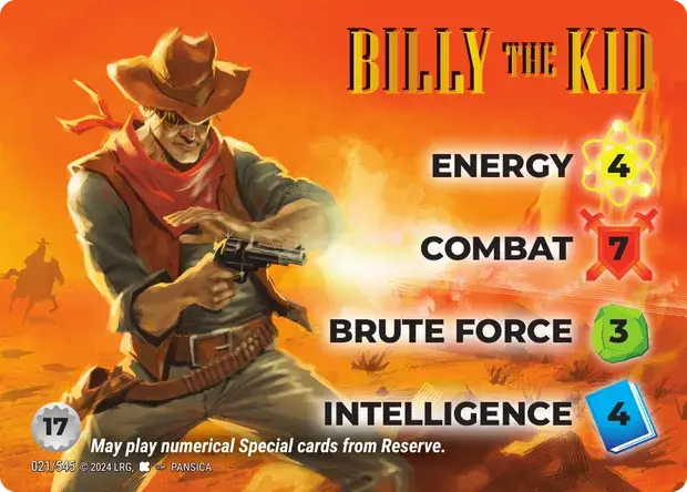 Billy the Kid OverPower Edgar Rice Burroughs character card, art by Pansica