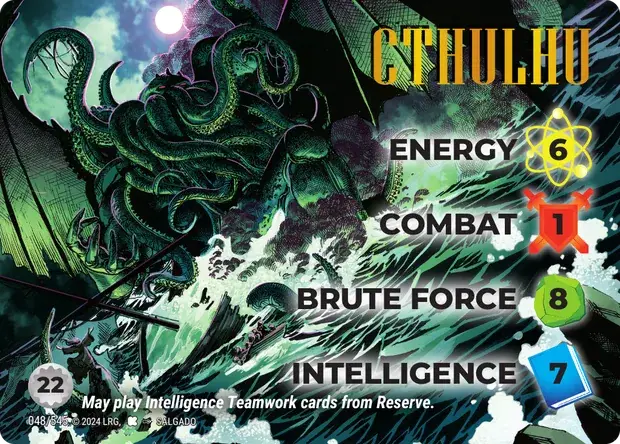 Cthulhu OverPower Edgar Rice Burroughs character card, art by Salgado
