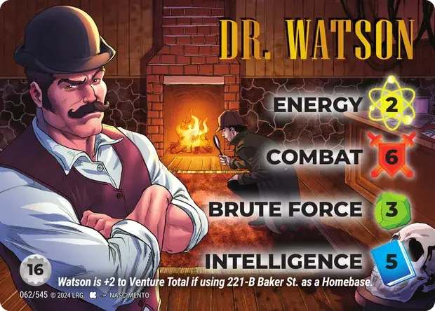 Dr. Watson OverPower Edgar Rice Burroughs character card, art by Nascimento