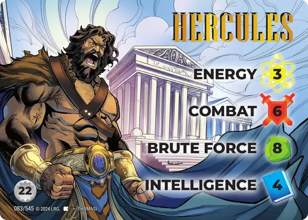 Hercules OverPower Edgar Rice Burroughs character card, art by Thomasi