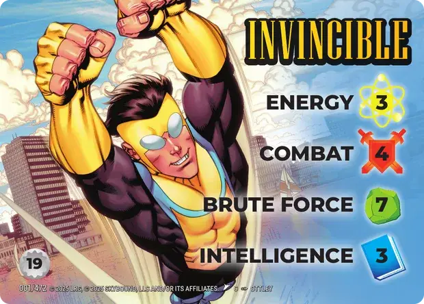 Invincible OverPower Skybound character card, art by Ottley