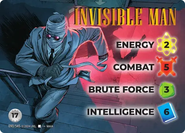 Invisible Man OverPower Edgar Rice Burroughs character card, art by Maia
