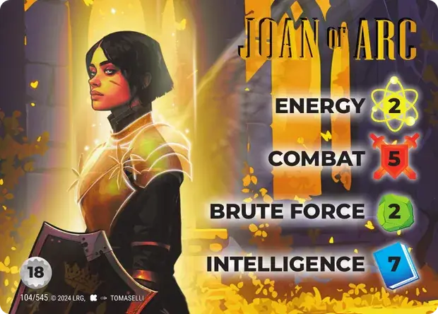 Joan of Arc OverPower Edgar Rice Burroughs character card, art by Tomaselli