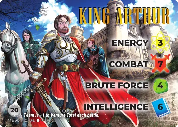 King Arthur OverPower Edgar Rice Burroughs character card, art by Santos