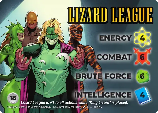 Lizard League OverPower Skybound character card, art by Kaiowá
