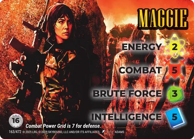 Maggie OverPower Skybound character card, art by C Adams
