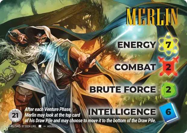 Merlin OverPower Edgar Rice Burroughs character card, art by Aguillo