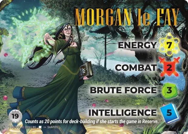 Morgan le Fay OverPower Edgar Rice Burroughs character card, art by Santos