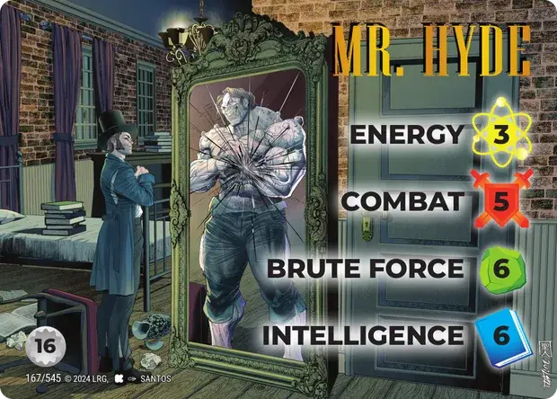 Mr. Hyde OverPower Edgar Rice Burroughs character card, art by Santos