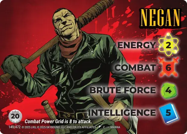 Negan OverPower Skybound character card, art by Manna