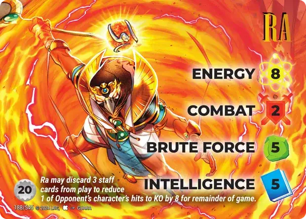 Ra OverPower Edgar Rice Burroughs character card, art by Guara