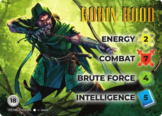 Robin Hood OverPower Edgar Rice Burroughs character card, art by Guara