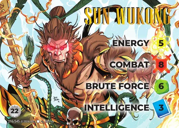 Sun Wukong OverPower Edgar Rice Burroughs character card, art by Brilha