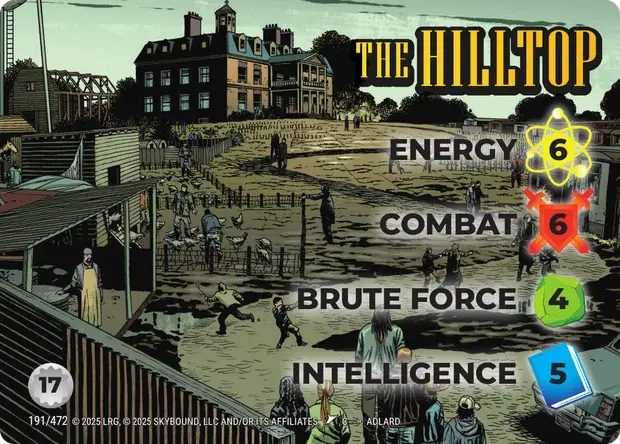 The Hilltop OverPower Skybound character card, art by Adlard