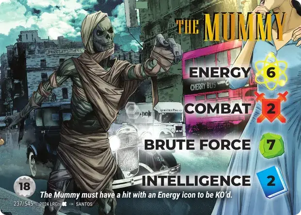 The Mummy OverPower Edgar Rice Burroughs character card, art by Santos